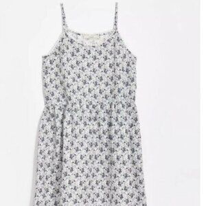 LOFT Lacy Strappy Swing Dress - White/Blue - Size XXL